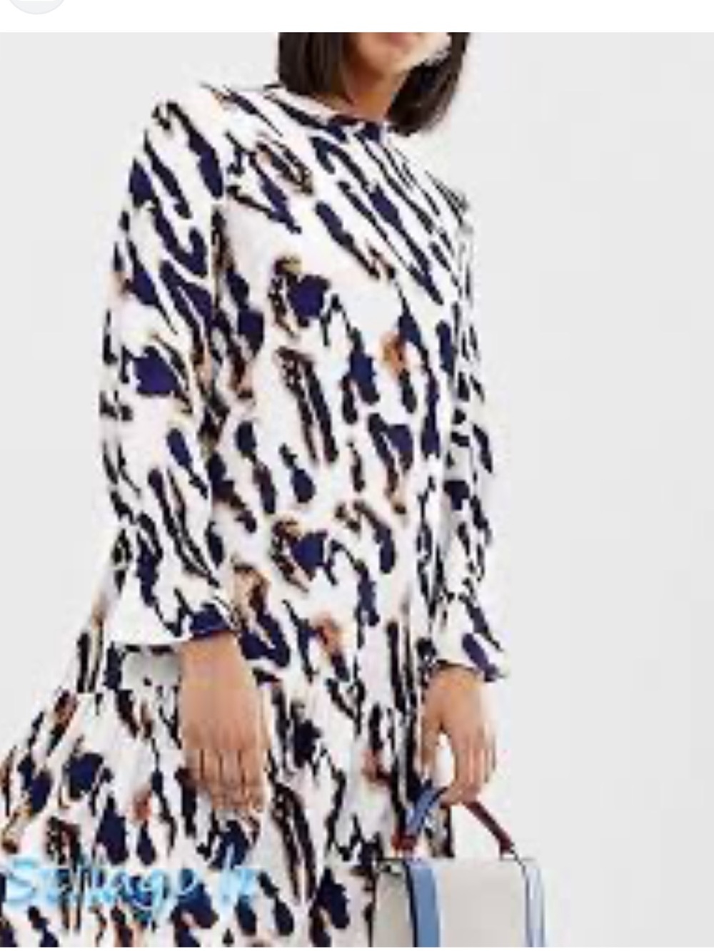 VERA MODA Animal Print Dress Navy/White Knee length Size Small Like New!